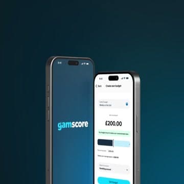 GamScore mobile budget-setting interface