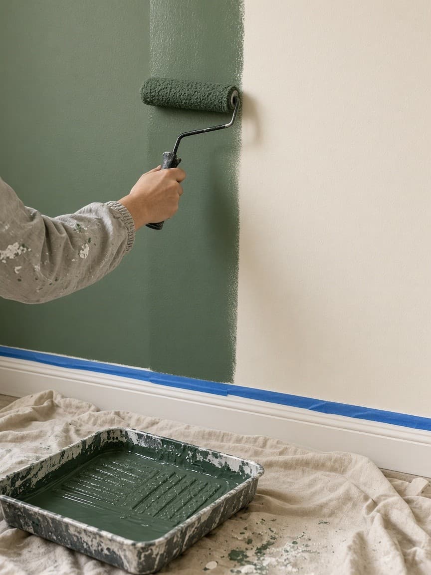 A painter and decorator at work